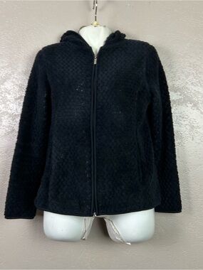 5 for $30 jason maxwell Black Hooded Textured Zip Jacket